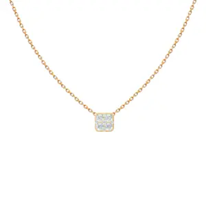 Collier à grappes de diamants - coussin