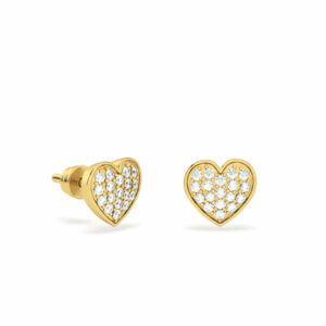 BOUCLES D'OREILLES BÉBÉ COEUR PLEIN DE DIAMANTS