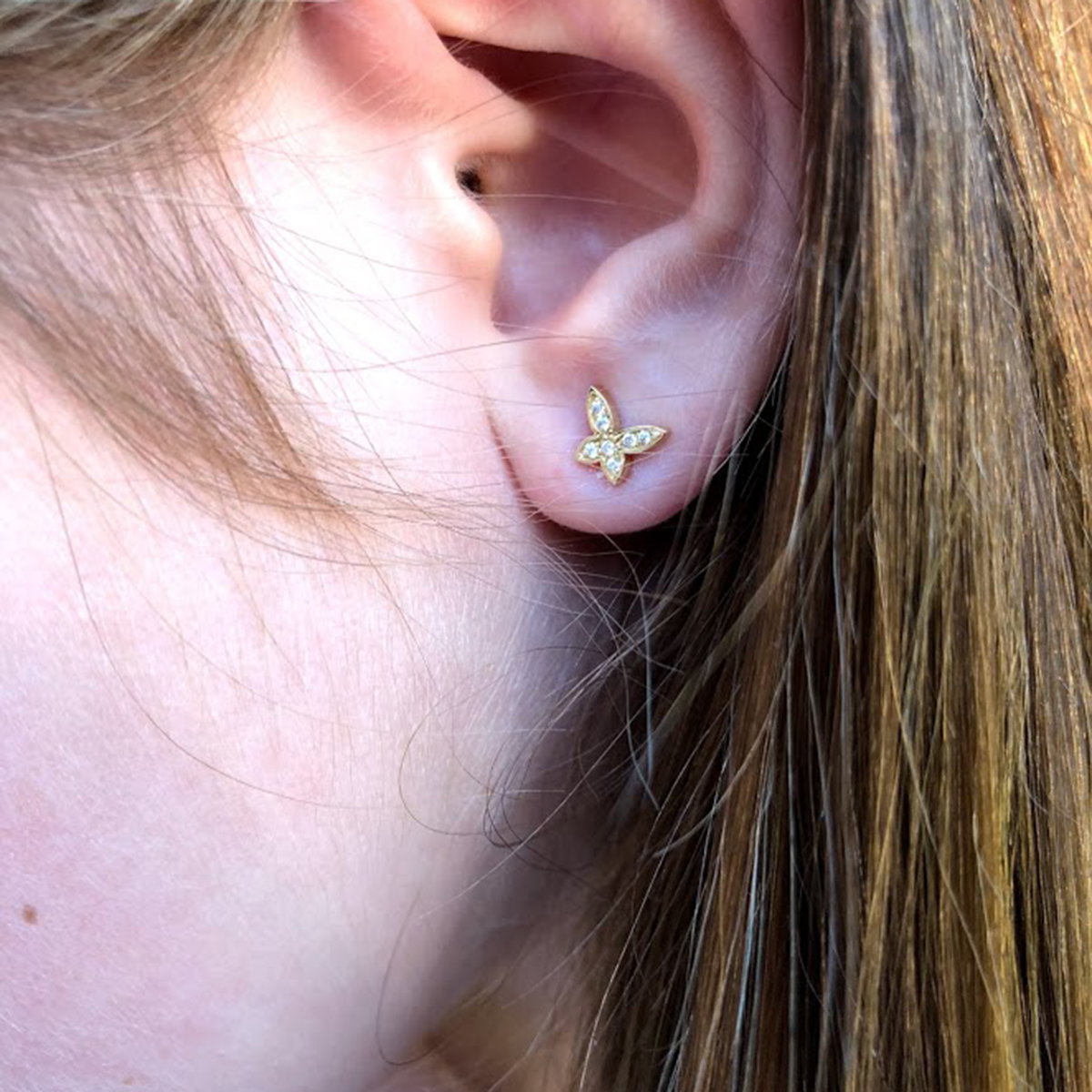 Baby Butterfly Earrings Aquae Jewels