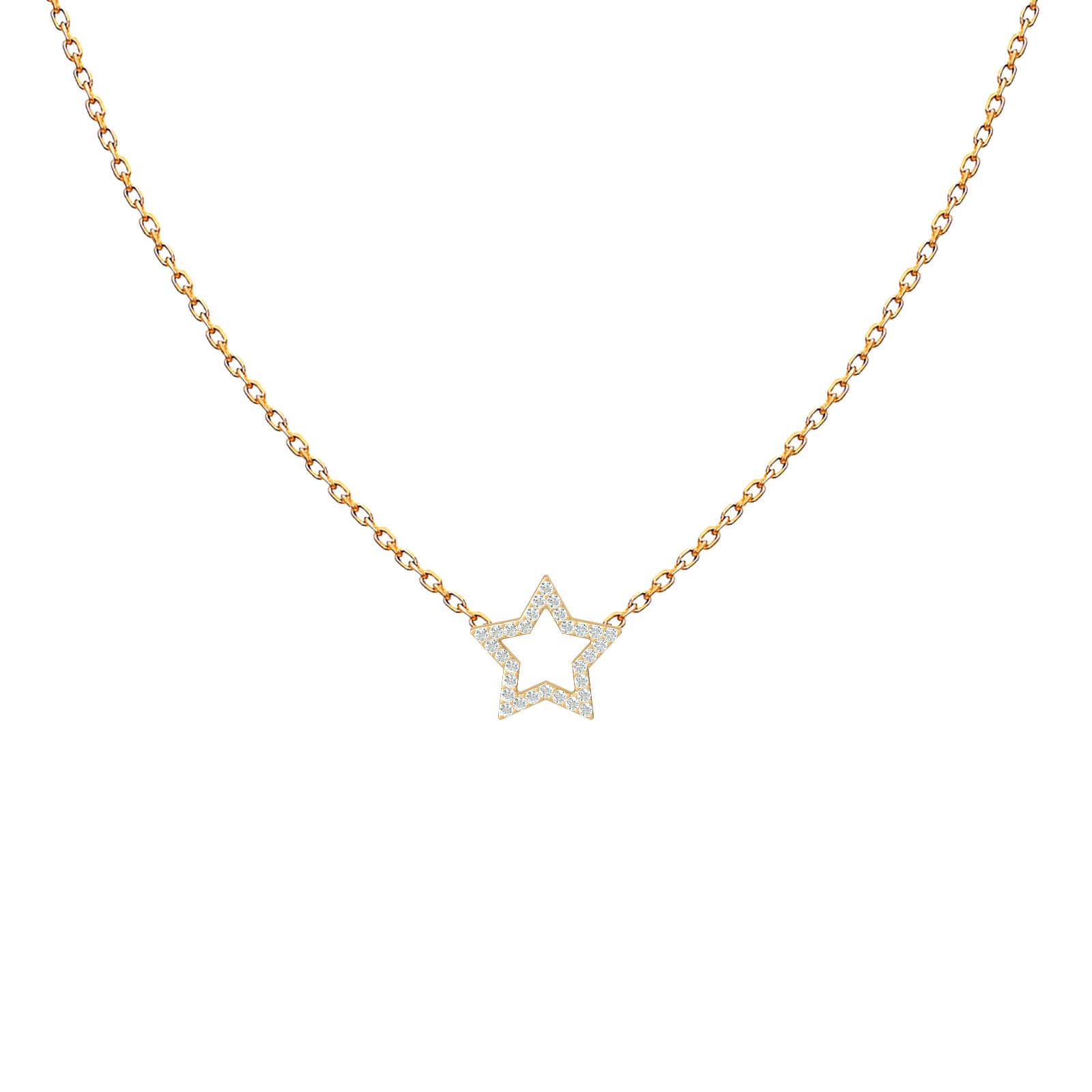 Diamond Star Necklace - Hollywood Star Necklace 18K Gold
