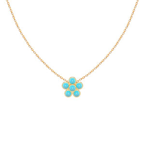 Blume-Türkis-Halskette
