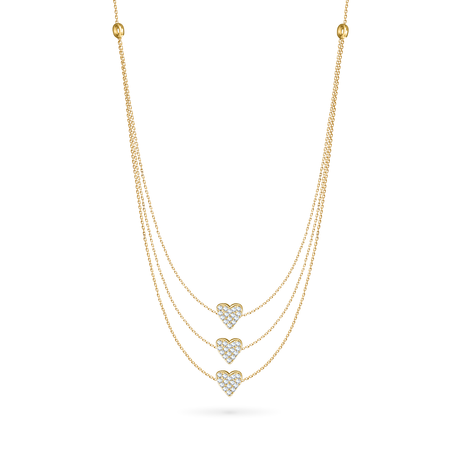 Triple heart on sale gold necklace