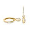 Earrings Diamonds Sea Shell 18K Gold
