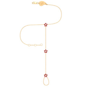 Flower Ruby Hand Chain