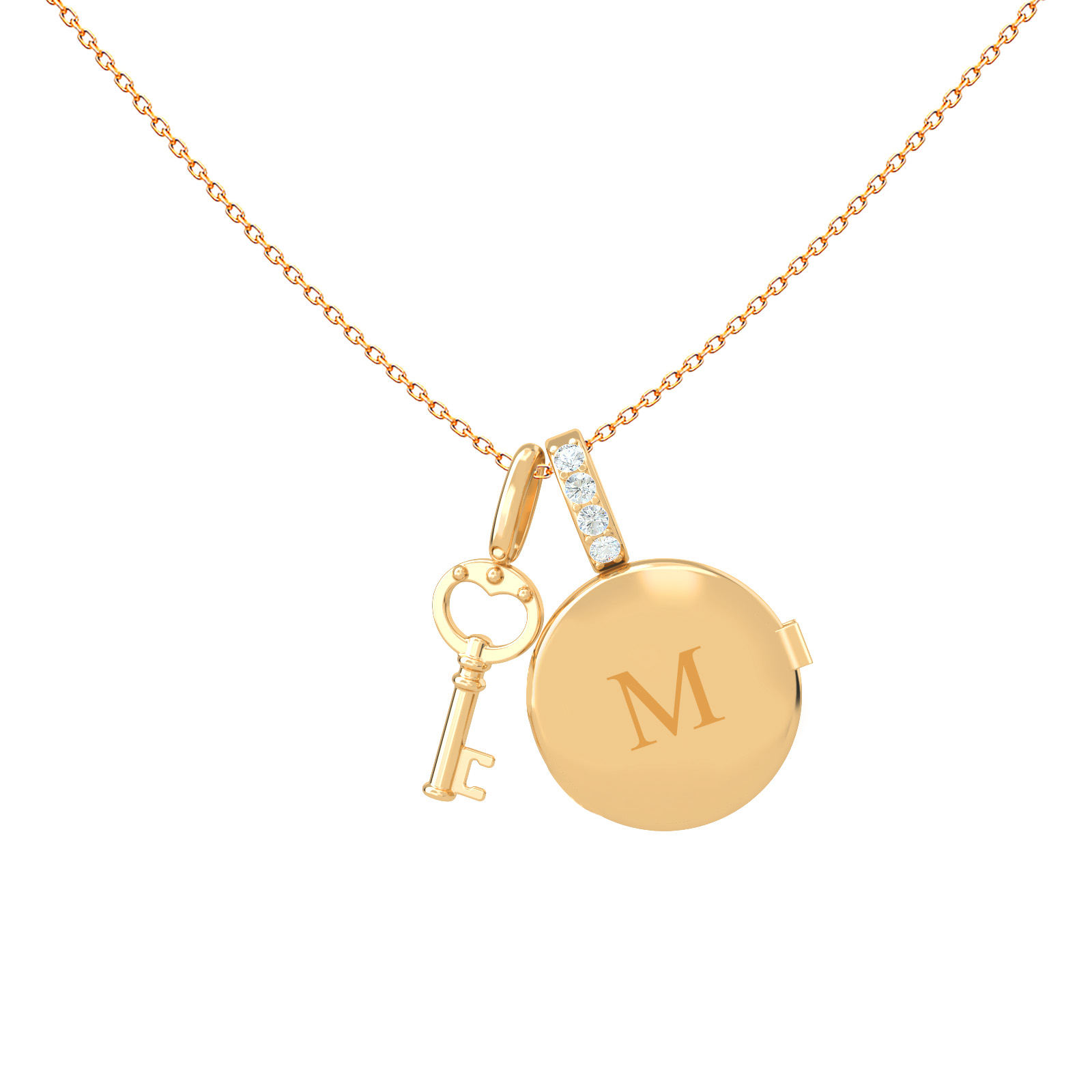 : Custom Locket Necklace - Locket & Key Necklace