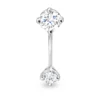 Belly Button Diamond Ring Classic and 18K Gold Barbell - white gold - Aquae Jewels - Exquisite Jewelry