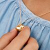 Baby Necklace Locket Heart Letter, 18K Gold