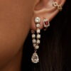EARRINGS MINI HOOP CLEOPATRA PRECIOUS STONE 18K GOLD AND DIAMONDS – RUBY | EMERALD | SAPPHIRE