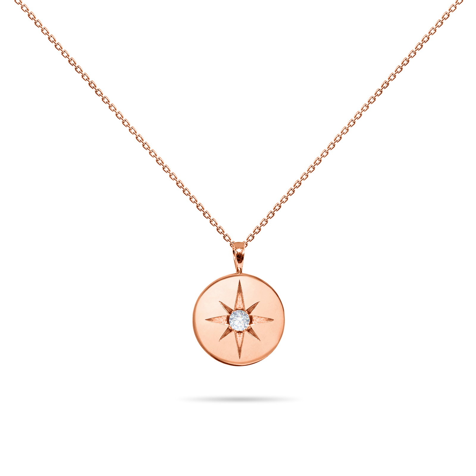 Necklace Medal Super Nova, 18K Gold and Diamonds | Aquae Jewels