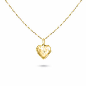 BABY NECKLACE LOCKET HEART DIAMOND STAR