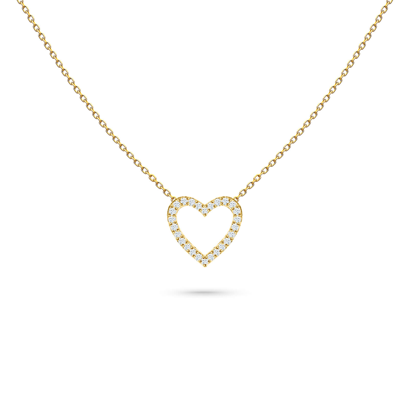 Diamond encrusted heart necklace sale
