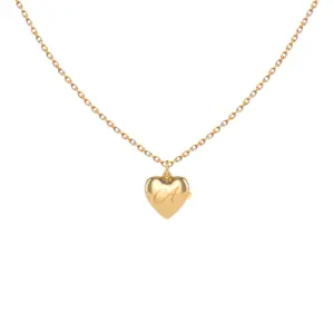 Locket Heart Initial Necklace