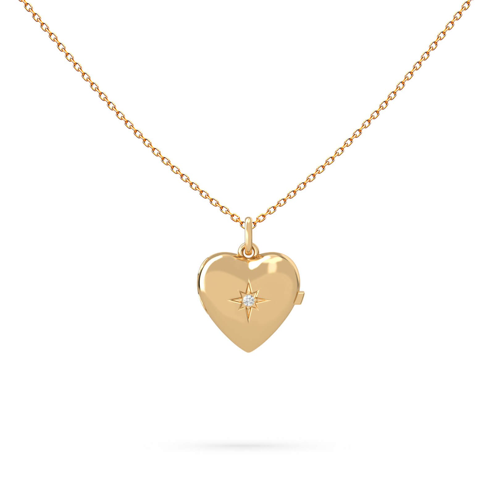Locket Heart Diamond Star Necklace Aquae Jewels
