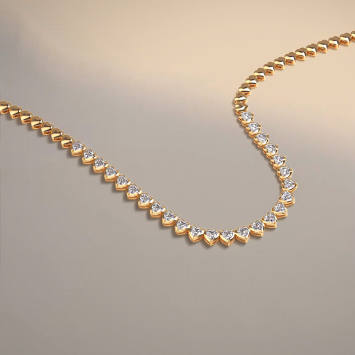 505 Visual 150 4 Diamond Hearts Tennis Necklace (s) (1)