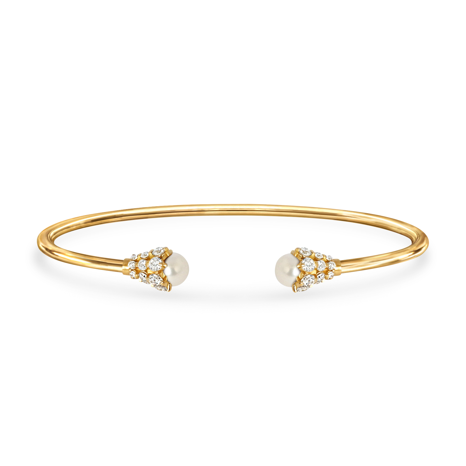Bangle Ballerina Diamonds, Pearls & 18K Gold - Aquae Jewels