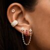 Orecchini Double Britney Precious, oro 18 carati e diamanti
