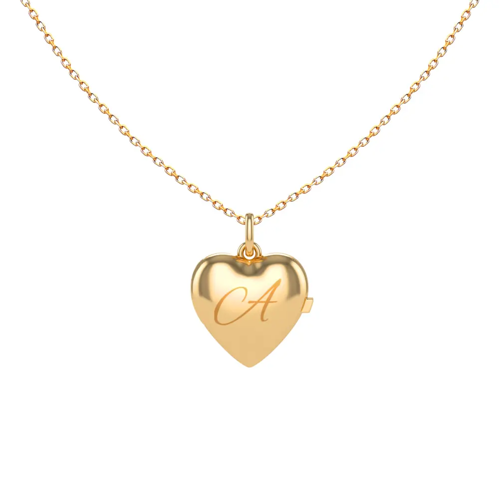 Collier médaillon coeur lettre Y