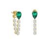 Boucles d'oreilles pierre précieuse taillée en poire-18k-or