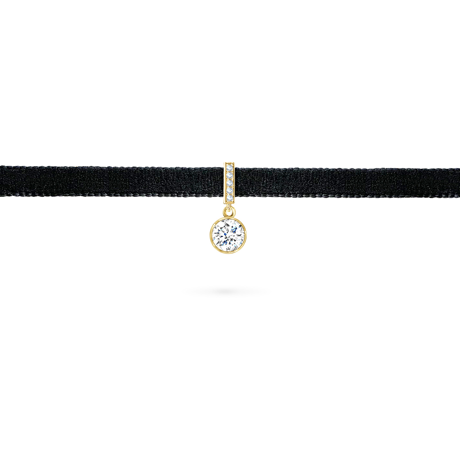 Velvet Solitaire Diamond Choker Aquae Jewels