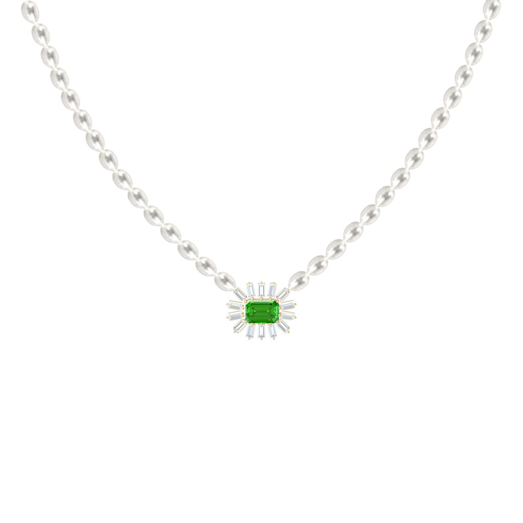 Necklace Cleopatra Baguette WP EMERALD Y