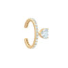 Manchette élégante-diamant-cœur-boucle d'oreilles-boucle d'oreilles-0-20-carat-cœur-diamant-ligne-18k-or