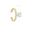 Manchette élégante-diamant-cœur-boucle d'oreilles-boucle d'oreilles-0-20-carat-cœur-diamant-ligne-18k-or