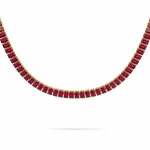 NECKLACE TENNIS BAGUETTE PRECIOUS STONES