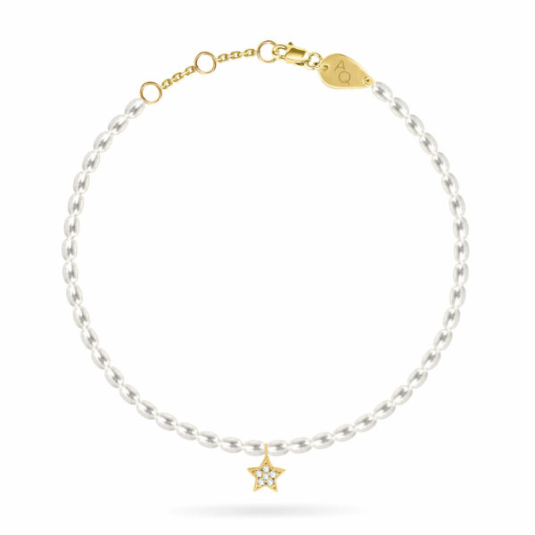 ANKLET PEARLS LITTLE DIAMOND STAR