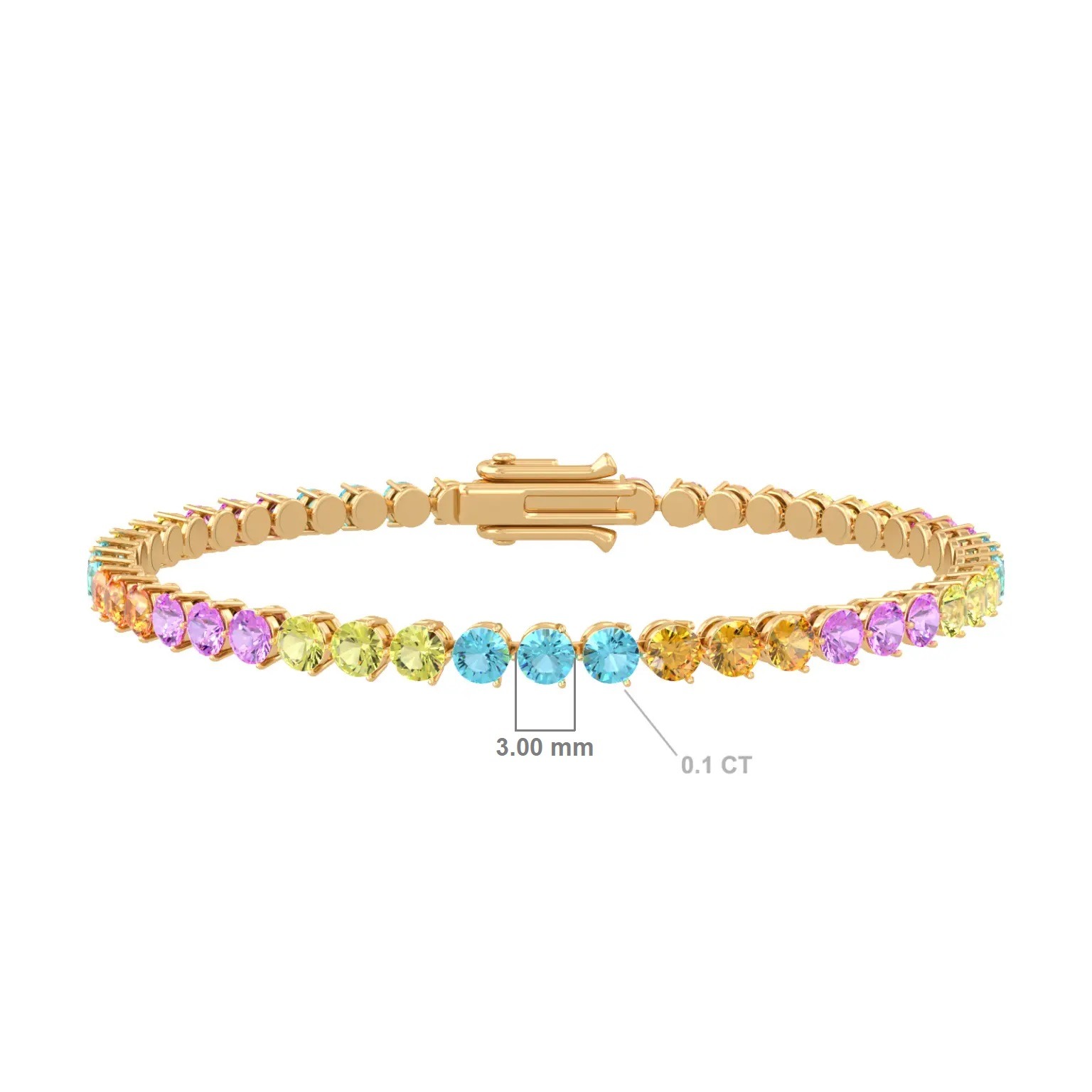 Streetwear Iced Out Tennis Bracciale in acciaio inox e oro 18