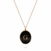 N-ENAMEL-GOLD-LETTER-BLACK-R قلادة إناميل ذهب عيار ١٨