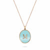 N-ENAMEL-GOLD-LETTER-TURQUOISE-R قلادة إناميل ذهب عيار ١٨