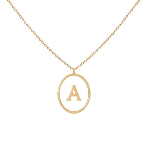 Enamel Gold Letter Necklace