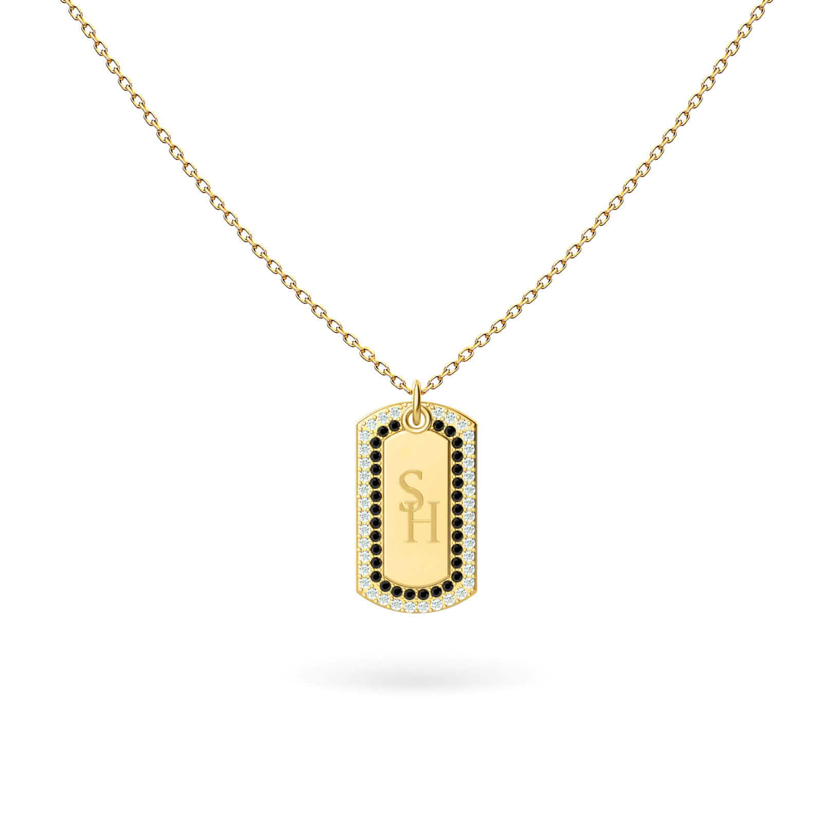 Diamond encrusted initial best sale necklace