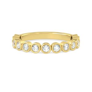 RING WEDDING BAND HALF CIRCLE DIAMONDS