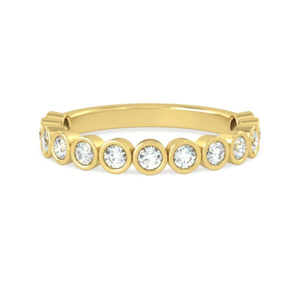 RING WEDDING BAND HALF CIRCLE DIAMONDS