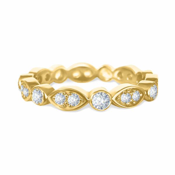 Ring Wedding Diamonds Band 18K Gold