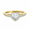 Ring Wedding Solitaire Diamond Heart-cut 1 carat on 18K Gold