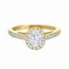 Ring Wedding Solitaire Diamond Oval-cut 1 carat on 18K Gold