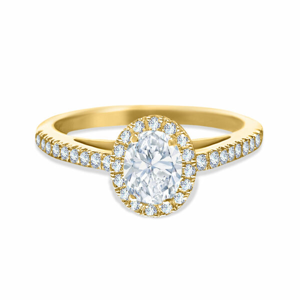 Ring Wedding Solitaire Diamond Oval-cut 1 carat on 18K Gold