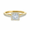Ring Wedding Solitaire Diamond Princess-cut 1 carat on 18K Gold
