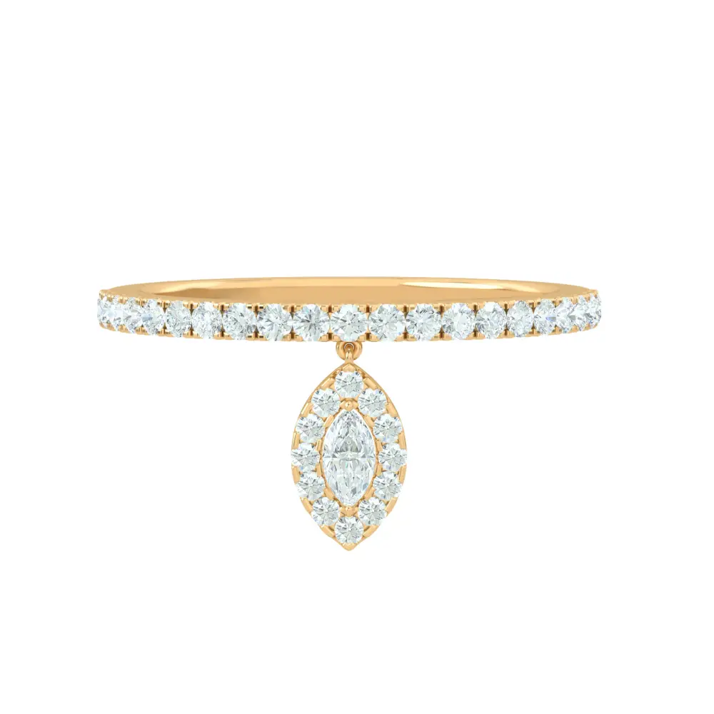 Bague Diamant Bande Y vue de face