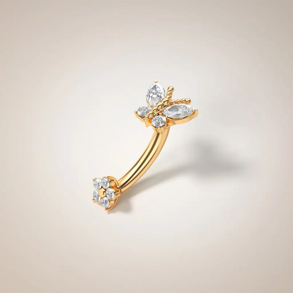 505 95 100 Barbell papillon pour nombril (s)