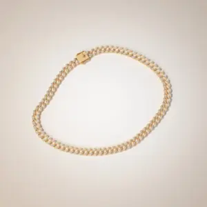 Bracciale cubano con diamanti