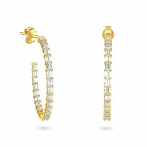 EARRING HOOPS BAGUETTE DIAMONDS