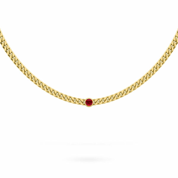 NECKLACE CUBAN MINIMAL PRECIOUS STONES