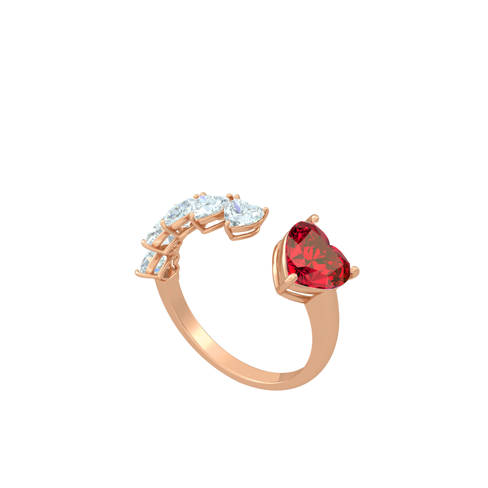 Ettika Anello Donna In Resina Con Cuore E Cristalli Colorati - Gioiello Fashion Ipoallergenico, Leggero, Taglie 6-8, Regalo Festival