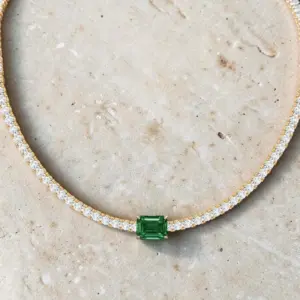 Scarlett Emerald-Cut  Tennis Necklace