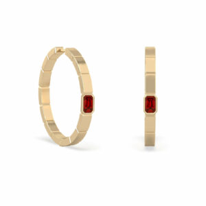 Gold-Creolen mit Steinen – Chiara – Edelsteine – 18 Karat Gold