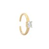 Solitär-Diamant-Ohrring-Quadrat-Solitaire-Ohrring-18k-Gold