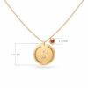 Necklace Medal 1 Letter & Birthstone, 18K Gold and Diamonds